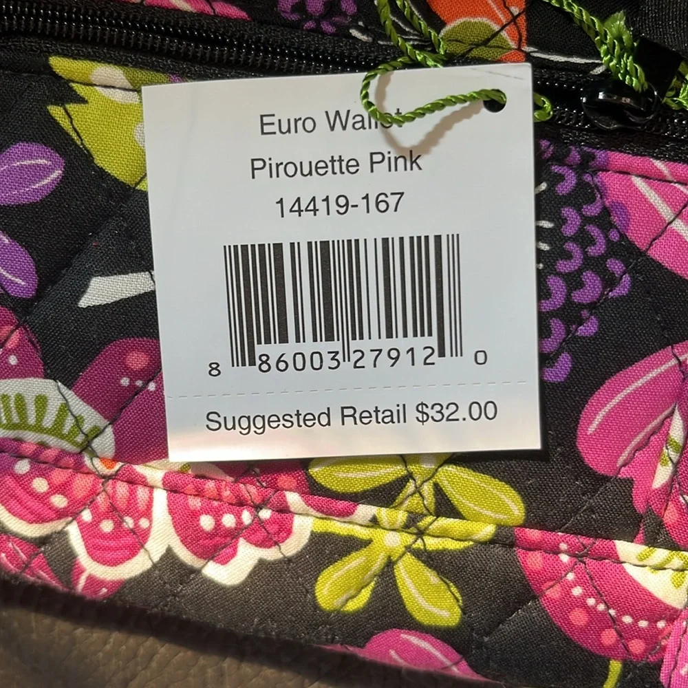 Vera Bradley euro wallet in pirouette pink